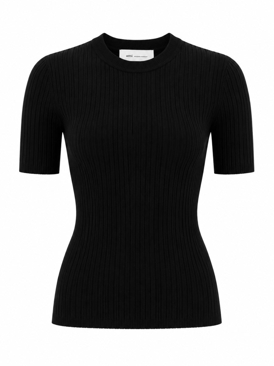 Ami Paris Women's Maglia in Viscosa Coste Black