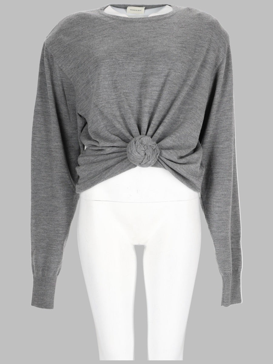 Magda Butrym Women's Maglia Leggera Con Nodo Grey