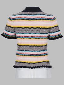 Casablanca Women's Maglia Polo Con Motivo Chevron Multicolor