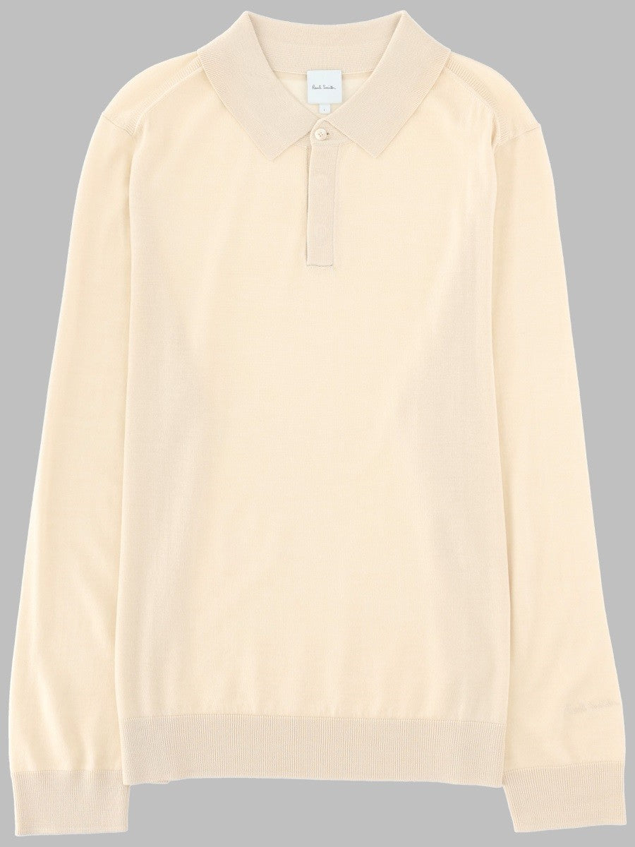 Paul Smith Men's Maglia Polo in Lana Merino Beige