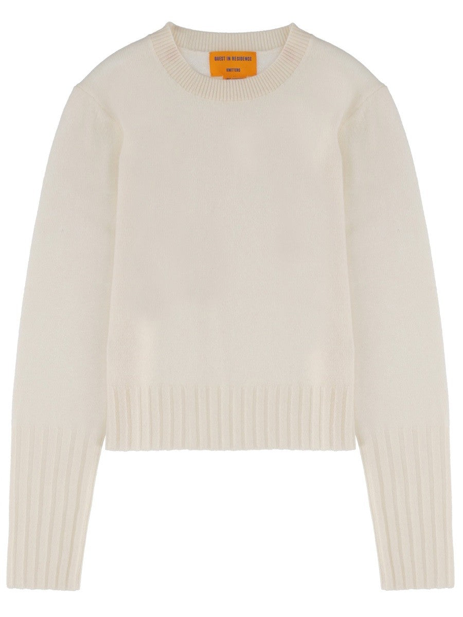 Guest In Residence Women's Maglia Shrunken Crew White