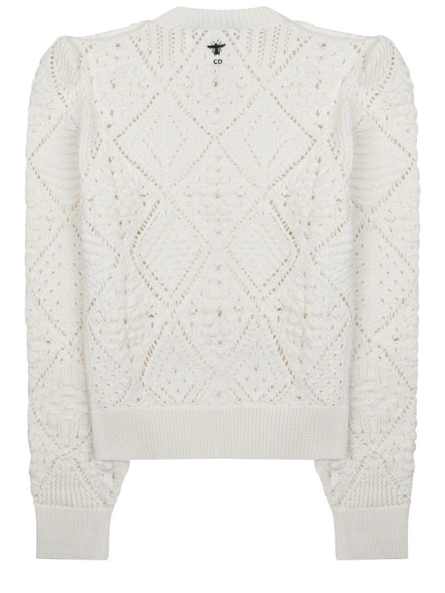 Dior Women's Maglia Traforata in Cotone White
