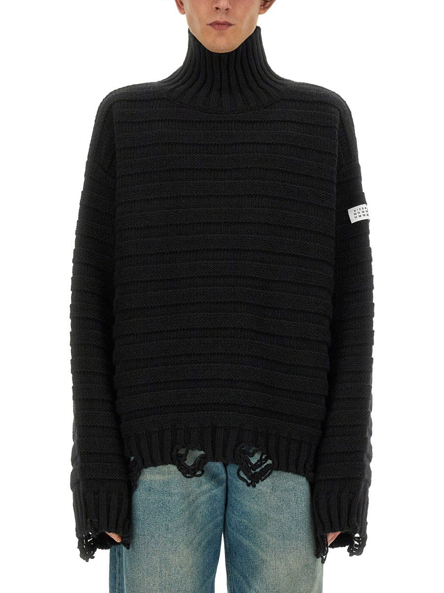 MM6 Maison Margiela Men's Maglione Collo Alto Black