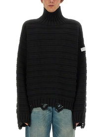 MM6 Maison Margiela Men's Maglione Collo Alto Black