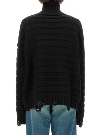 MM6 Maison Margiela Men's Maglione Collo Alto Black