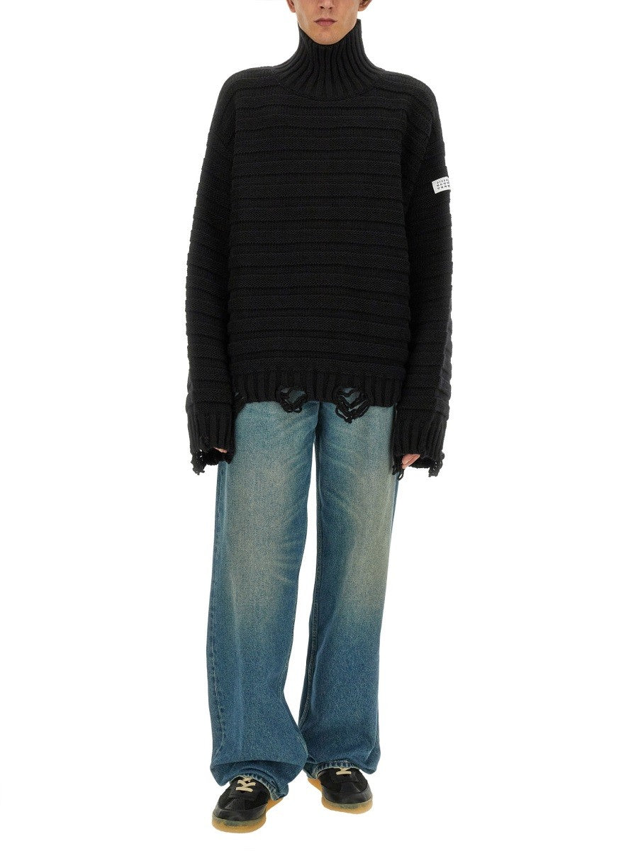 MM6 Maison Margiela Men's Maglione Collo Alto Black