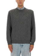 Golden Goose Men's Sweater with Scritta Sul Retro Grey