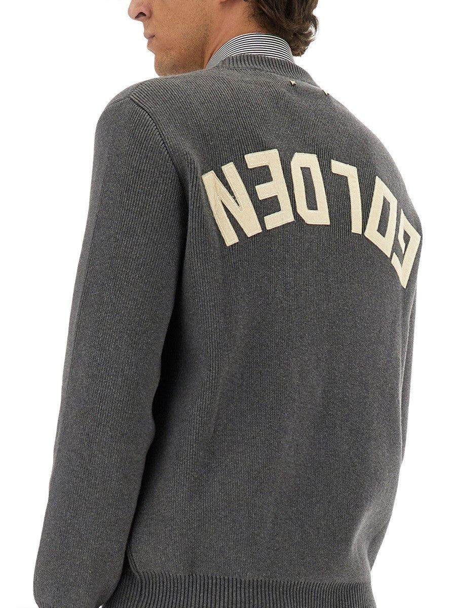 Golden Goose Men's Sweater with Scritta Sul Retro Grey, view 4