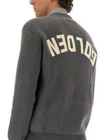 Golden Goose Men's Sweater with Scritta Sul Retro Grey, view 4