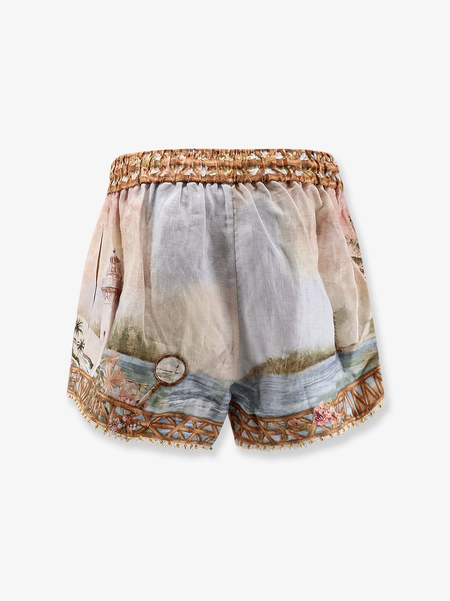 Zimmermann Women's Mahon Multicolor Linen Shorts Gold