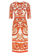 Dolce &amp; Gabbana Maiolica Dress Orange