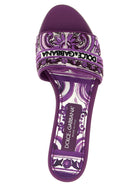 Dolce &amp; Gabbana Maiolica Embroidery Slides Purple, view 4