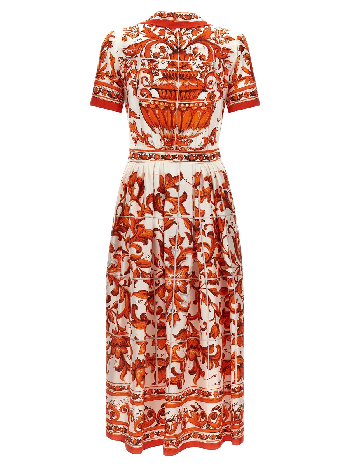 Dolce&amp;Gabbana Maiolica Print Dress Orange