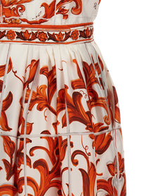 Dolce&amp;Gabbana Maiolica Print Dress Orange