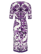 Dolce &amp; Gabbana Maiolica Print Dress Purple