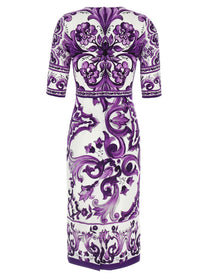 Dolce &amp; Gabbana Maiolica Print Dress Purple