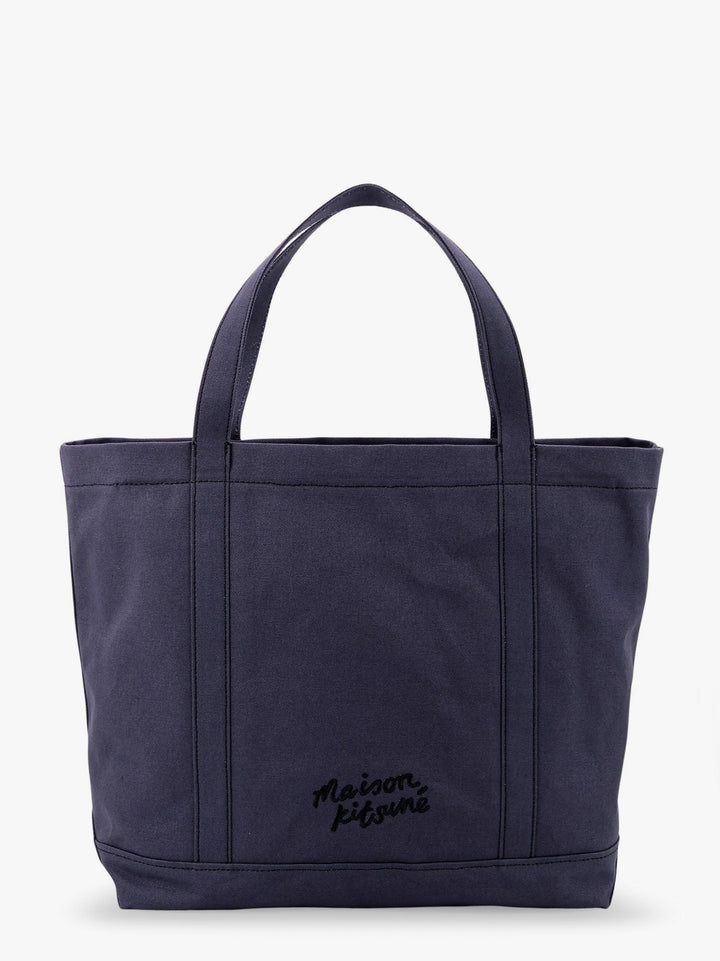 Maison Kitsune - Canvas Handbag With Fox Head Embroidery - Home->Man->Bags->Handbags