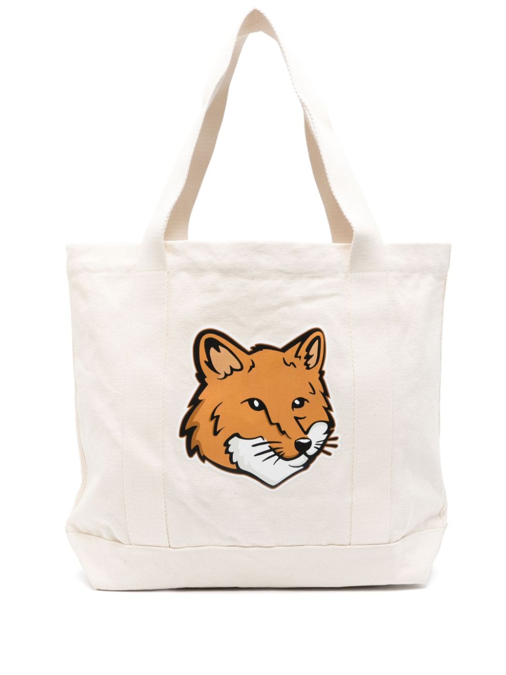 Maison Kitsuné - Maison Kitsuné Maison Kitsune fox head-print cotton tote - Women’s Bags