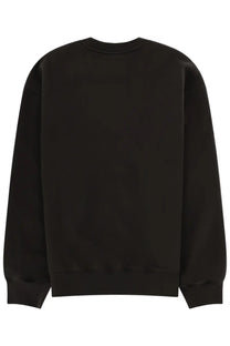 Black crewneck sweatshirt with ribbed cuffs and hem from Maison Kitsuné men’s felpa con grey collection