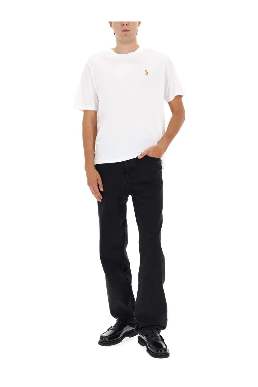 Maison Kitsuné Men's Standing Fox Comfort Shirt White, view 2
