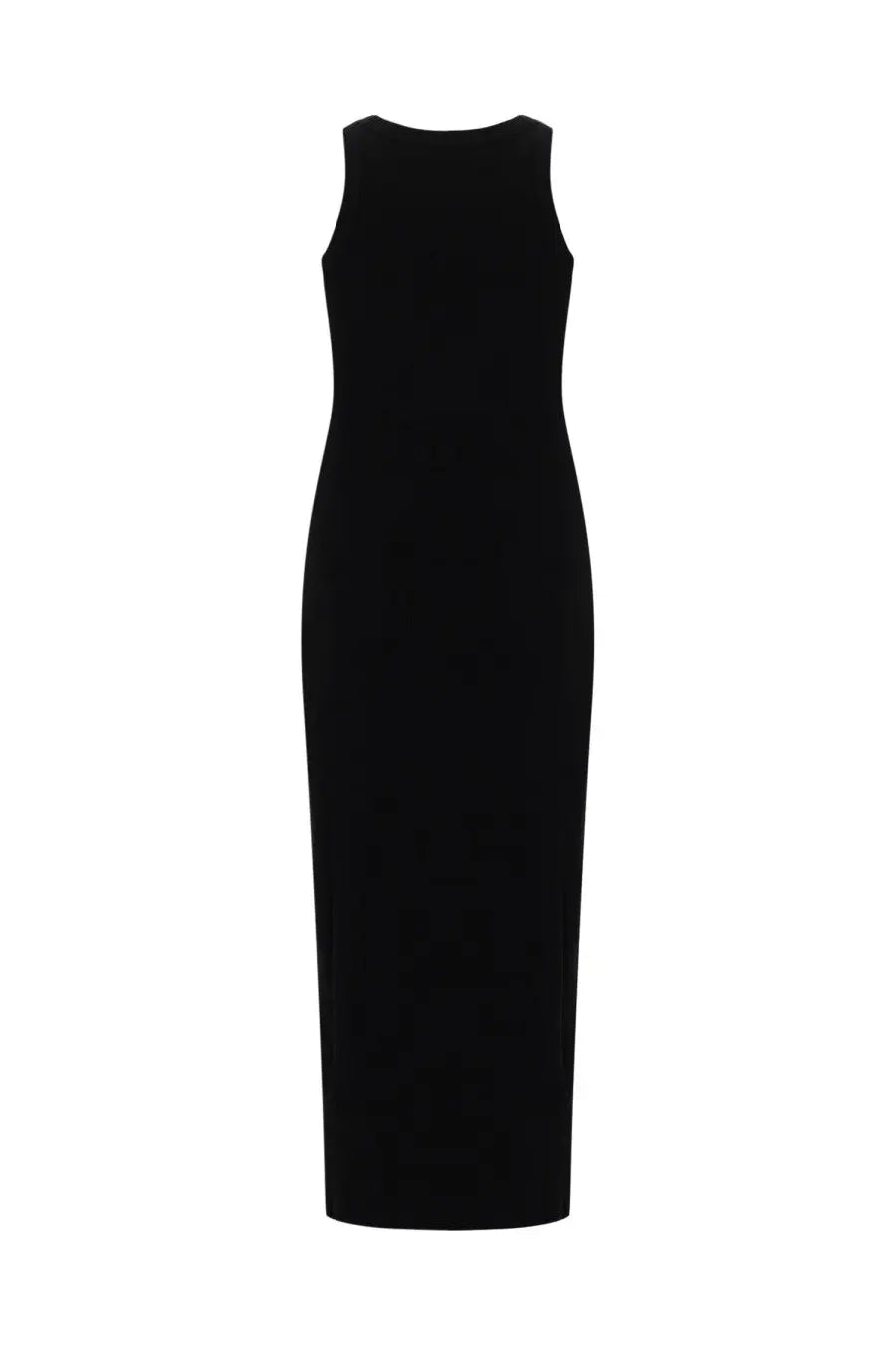 Maison Kitsuné women’s abito con black sleek sleeveless midi dress with a smooth form-fitting silhouette