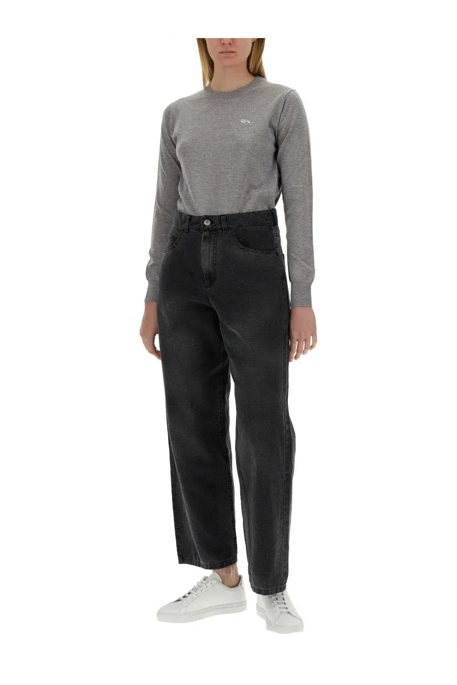 Maison Kitsuné Women's Baby Fox Jersey Grey, view 2