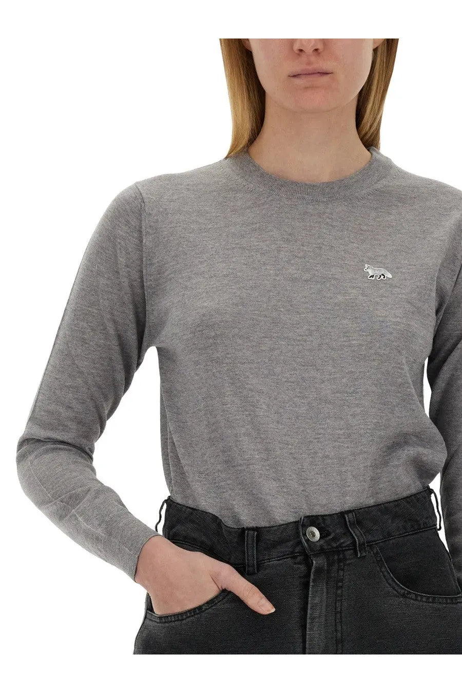 Maison Kitsuné Women's Baby Fox Jersey Grey, view 4