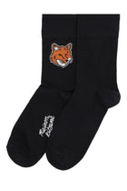 Maison Kitsuné Women's Fox Head Socks Black, view 2