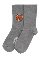 Maison Kitsuné Women's Fox Head Socks Grey, view 2