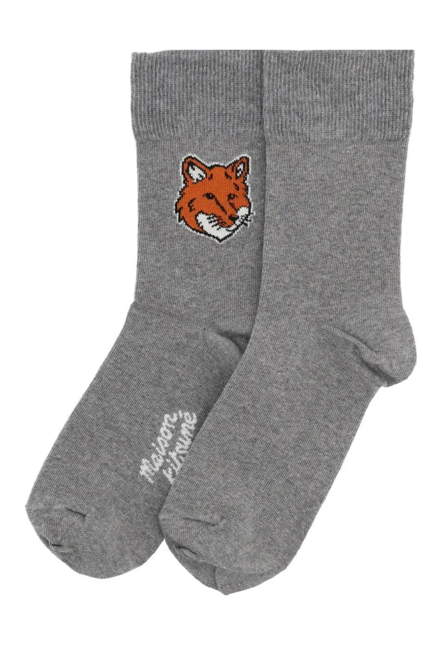 Maison Kitsuné Women's Fox Head Socks Grey, view 2
