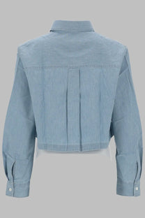 Maison Kitsuné Women's Camicia Cropped Baby Fox Blue