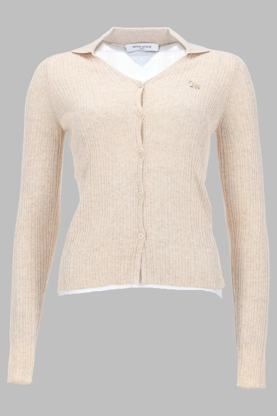 Maison Kitsuné Women's Cardigan Baby Fit Beige