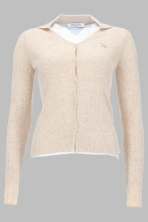 Maison Kitsuné Women's Cardigan Baby Fit Beige