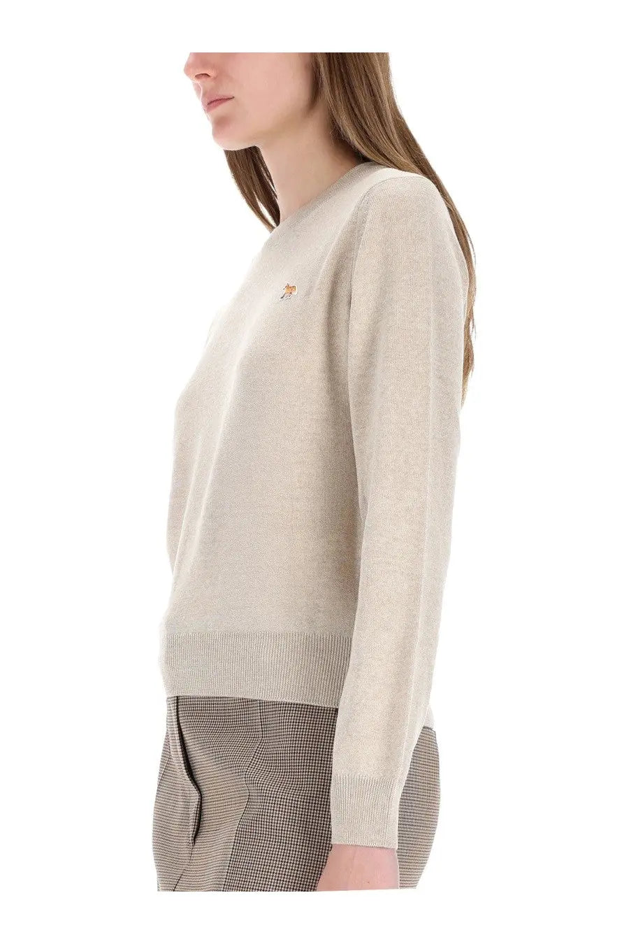 Maison Kitsuné Women's Baby Fox Sweater Beige, view 4