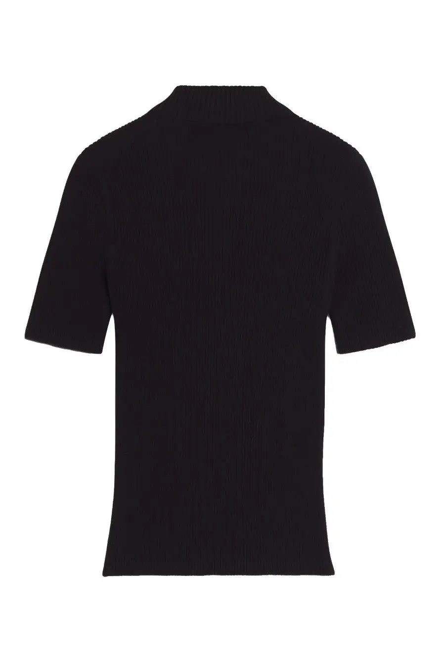 Maison Kitsuné women’s polo black short-sleeved t-shirt with ribbed crew neckline in cotton fabric