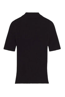 Maison Kitsuné women’s polo black short-sleeved t-shirt with ribbed crew neckline in cotton fabric