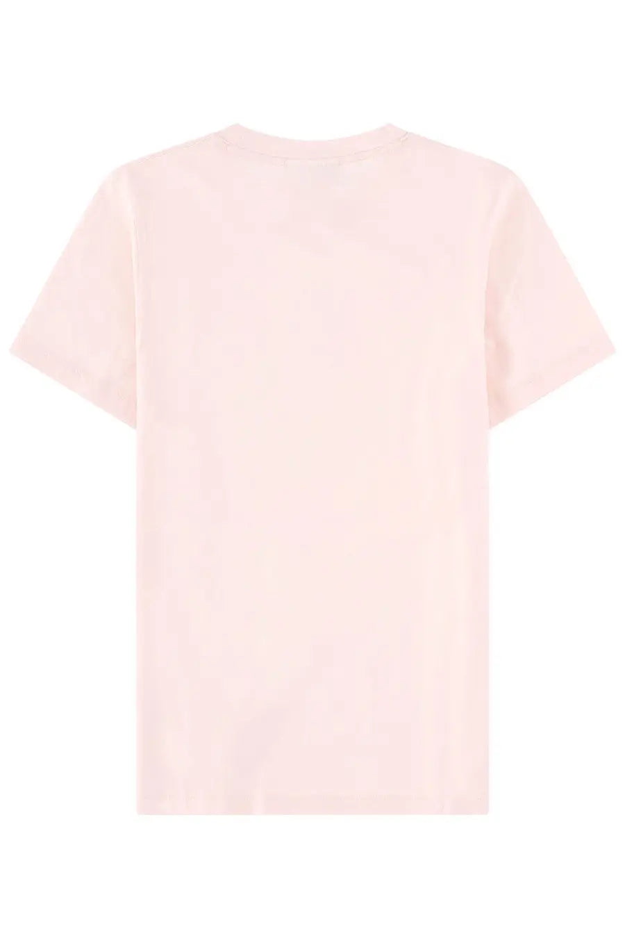 Maison Kitsuné women’s soft blush pink minimalist short-sleeved cotton t-shirt with classic crew neck