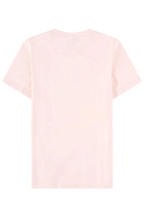 Maison Kitsuné women’s soft blush pink minimalist short-sleeved cotton t-shirt with classic crew neck
