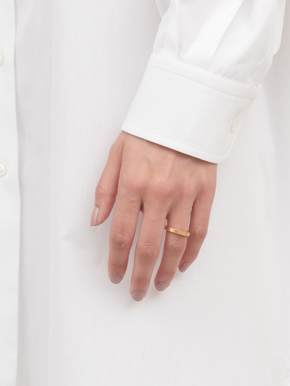 Maison Margiela - Maison Margiela logo-engraved band ring - Men’s Accessories
