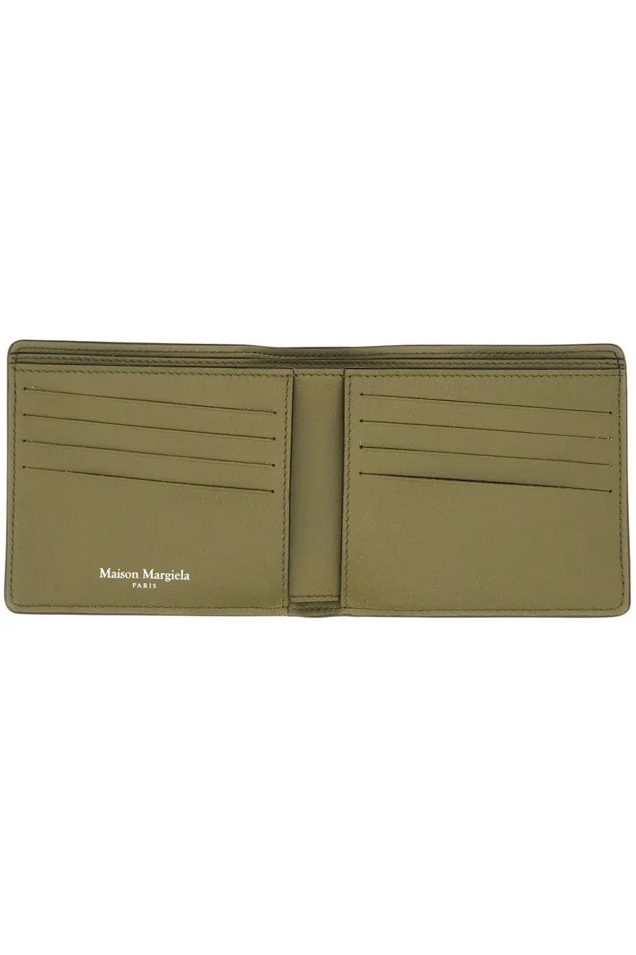 Maison Margiela Men's BI Fold Four Stitches Wallet Green, view 3