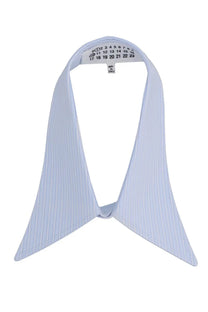 Maison Margiela men’s multicolor cotton collar in light blue pinstripe with structured pointed design size 12
