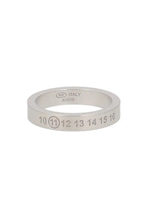 Maison Margiela men’s numeric grey silver band ring engraved 10 to 16 with circle around 11 and 925 Italy mark inside