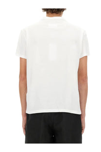 Maison Margiela men’s white short-sleeved polo shirt in cotton with a classic collar and minimalist design