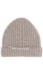 Maison Margiela Men's Wool and Cotton Blend Beanie Beige, view 2
