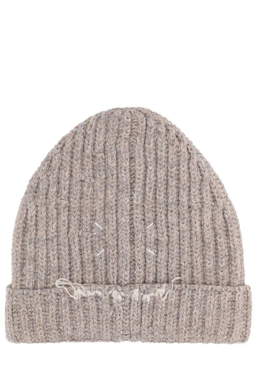 Maison Margiela Men's Wool and Cotton Blend Beanie Beige, view 2