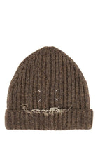 Maison Margiela Men's Wool and Cotton Blend Beanie Brown, view 2