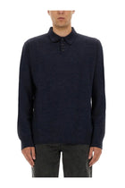 Maison Margiela Men's Wool Polo Blue