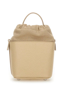 Maison Margiela unisex bucket bag white beige textured leather with drawstring top and matching handle