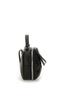 Maison Margiela unisex glam slam bag black quilted leather mini handbag with top handle and adjustable shoulder strap