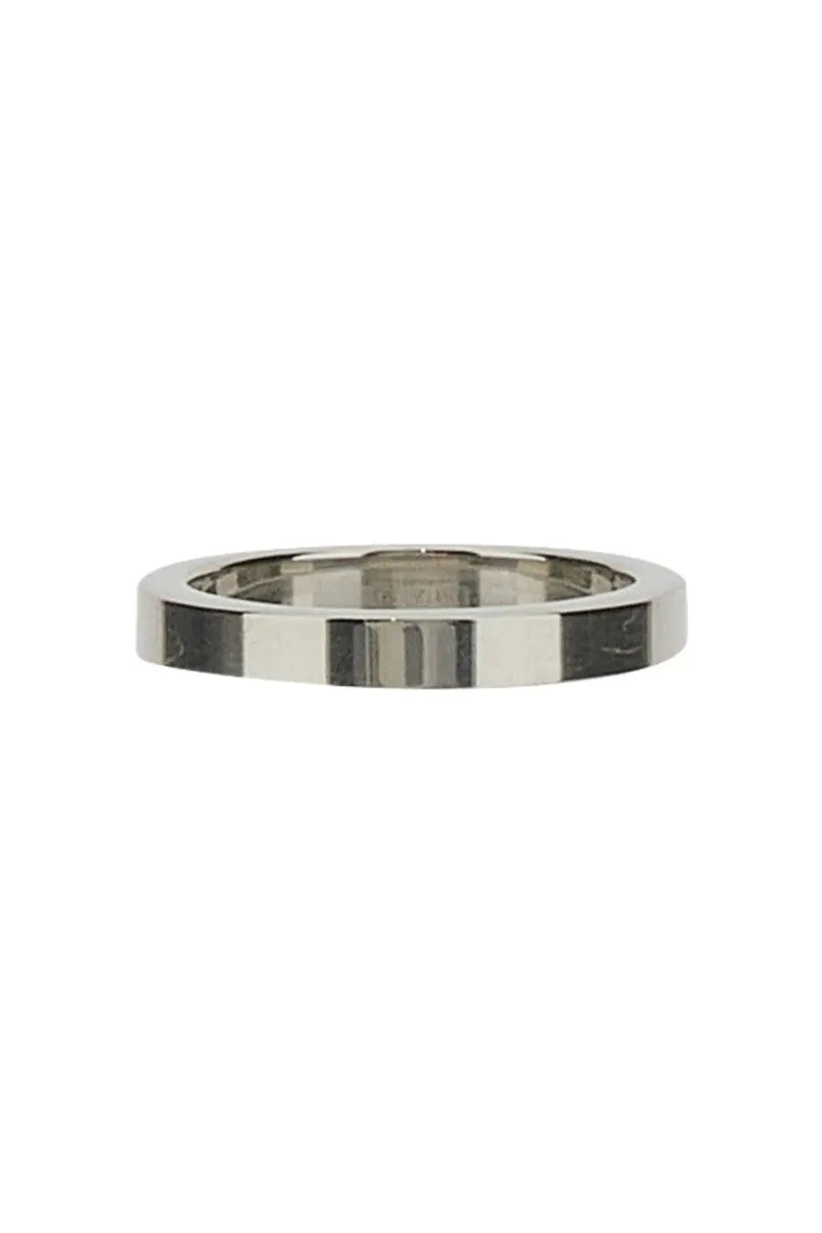 Maison Margiela women’s anello con silver sleek silver band ring with polished finish and subtle horizontal grooves